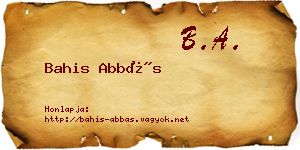 Bahis Abbás névjegykártya
